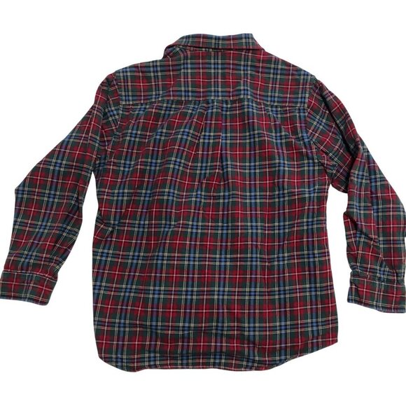 Club Room 100% Cotton Checkered Flannel Size XL Red Green Blue Long Sleeve - Picture 6 of 15
